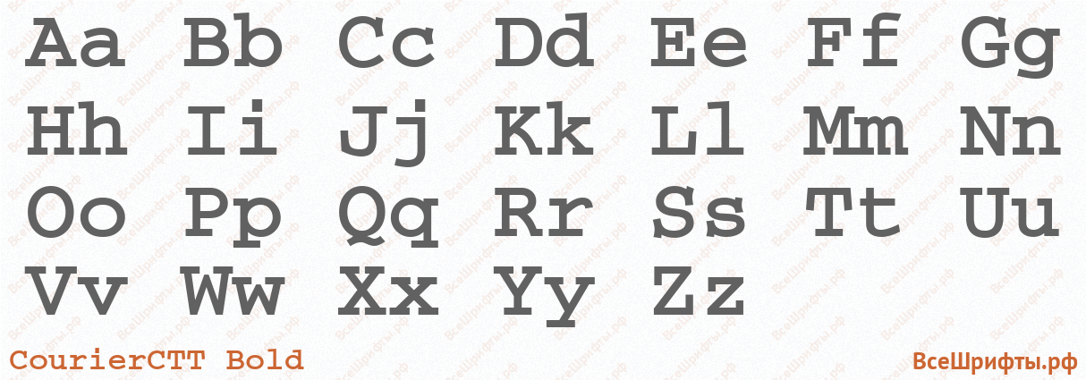 Шрифт CourierCTT Bold с латинскими буквами