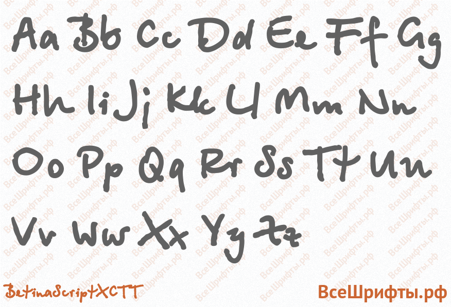 Шрифт BetinaScriptXCTT с латинскими буквами