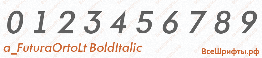 Шрифт a_FuturaOrtoLt BoldItalic с цифрами