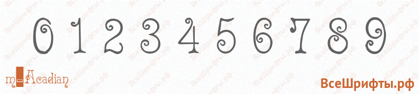 Шрифт m_Acadian с цифрами