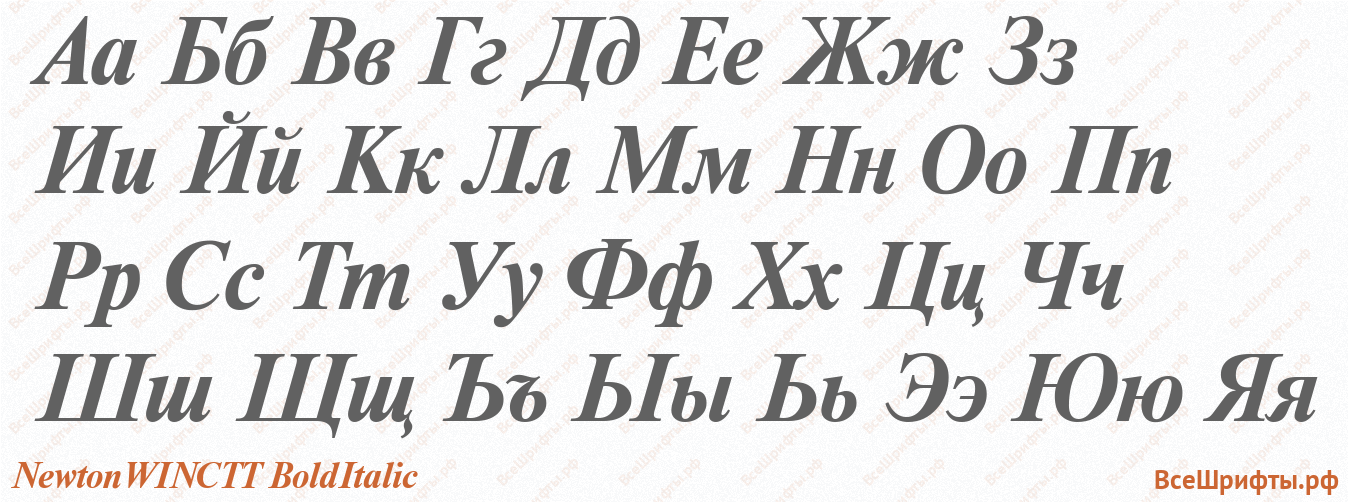 Шрифт NewtonWINCTT BoldItalic с русскими буквами