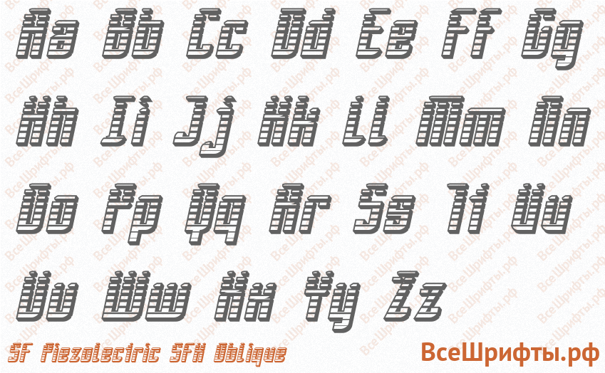 Шрифт SF Piezolectric SFX Oblique с латинскими буквами