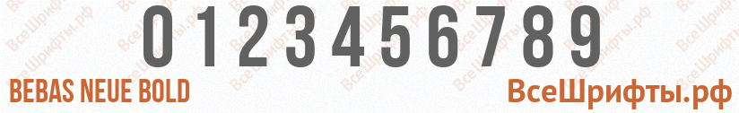 Шрифт Bebas Neue Bold с цифрами
