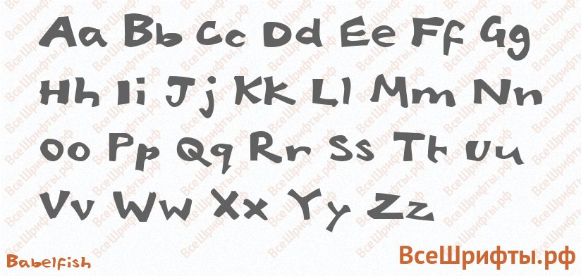 Шрифт Babelfish с латинскими буквами