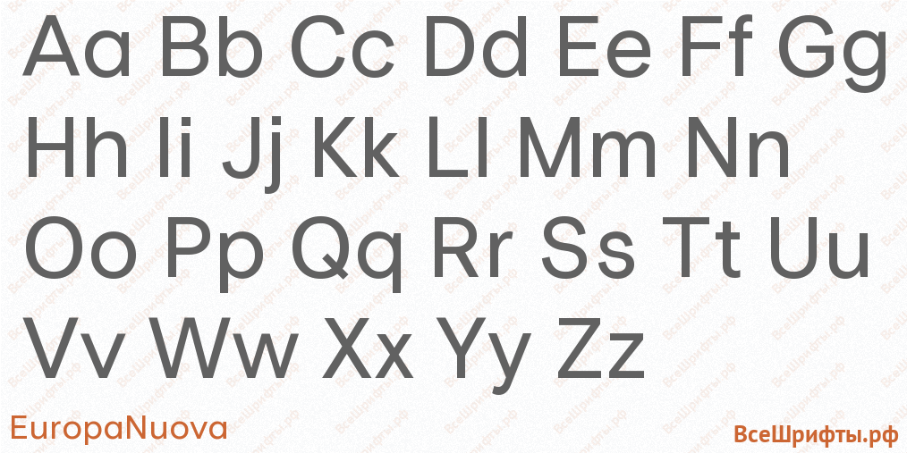 Шрифт EuropaNuova с латинскими буквами