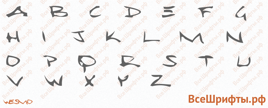 Шрифт Wesmo с латинскими буквами