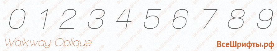 Шрифт Walkway Oblique с цифрами