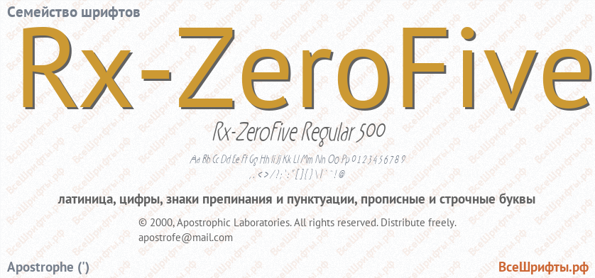 Семейство шрифтов Rx-ZeroFive