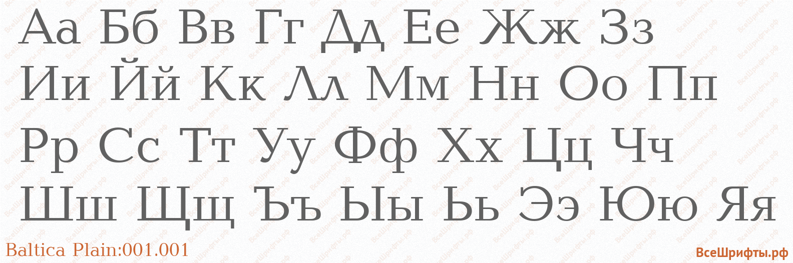 Шрифт Baltica Plain:001.001 с русскими буквами