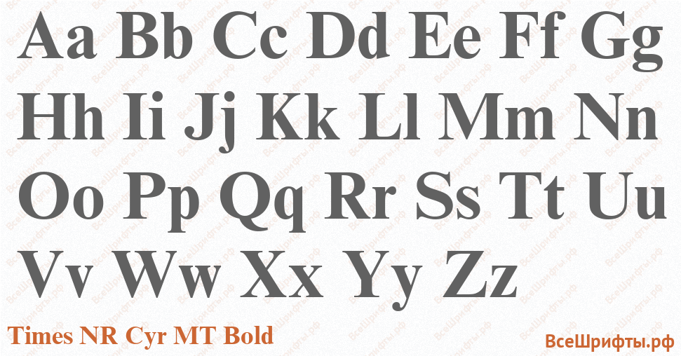 Шрифт Times NR Cyr MT Bold с латинскими буквами