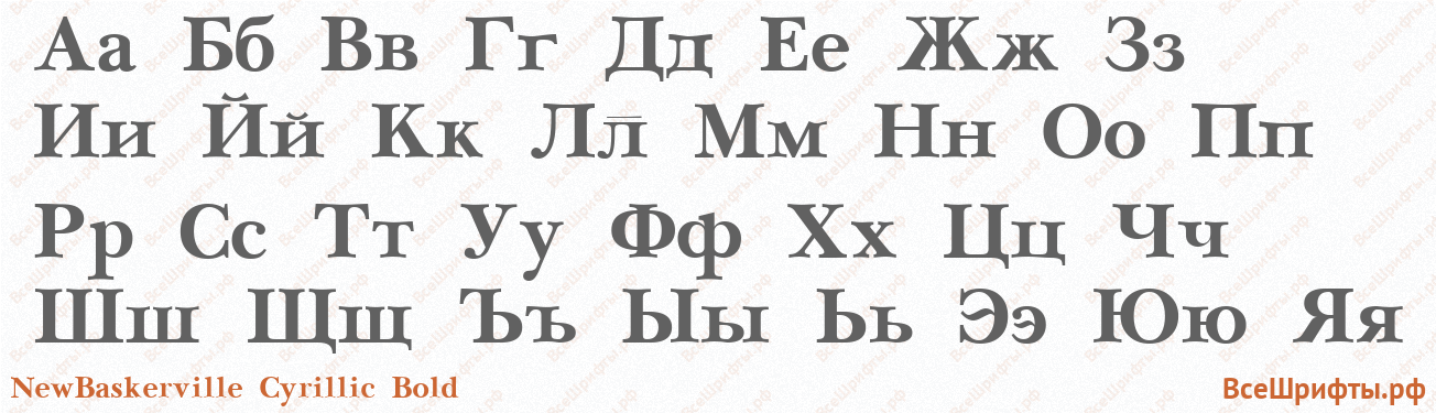 Шрифт NewBaskerville Cyrillic Bold с русскими буквами