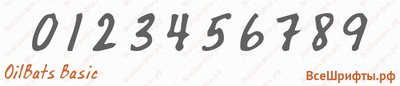Шрифт OilBats Basic с цифрами