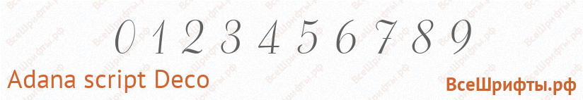 Шрифт Adana script Deco с цифрами