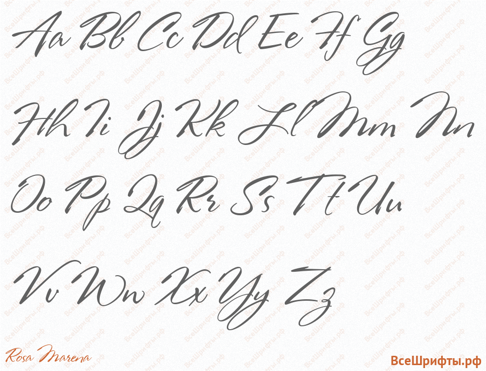 Шрифт Rosa Marena с латинскими буквами