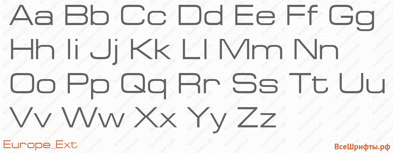 Шрифт Europe_Ext с латинскими буквами