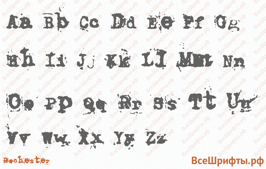 Шрифт Rochester с латинскими буквами
