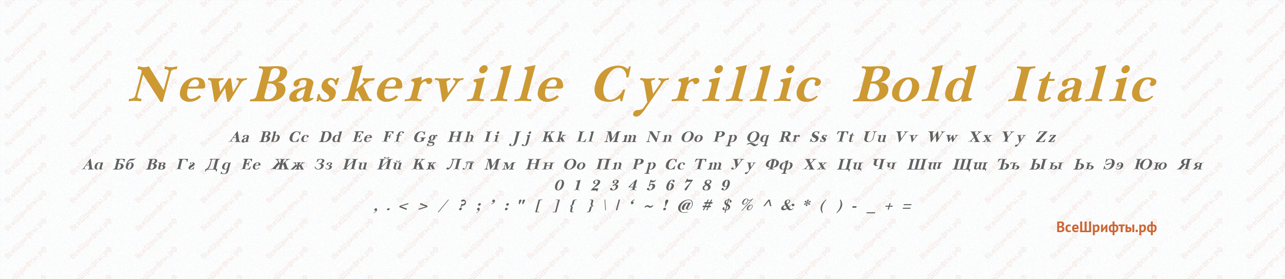 Шрифт NewBaskerville Cyrillic Bold Italic