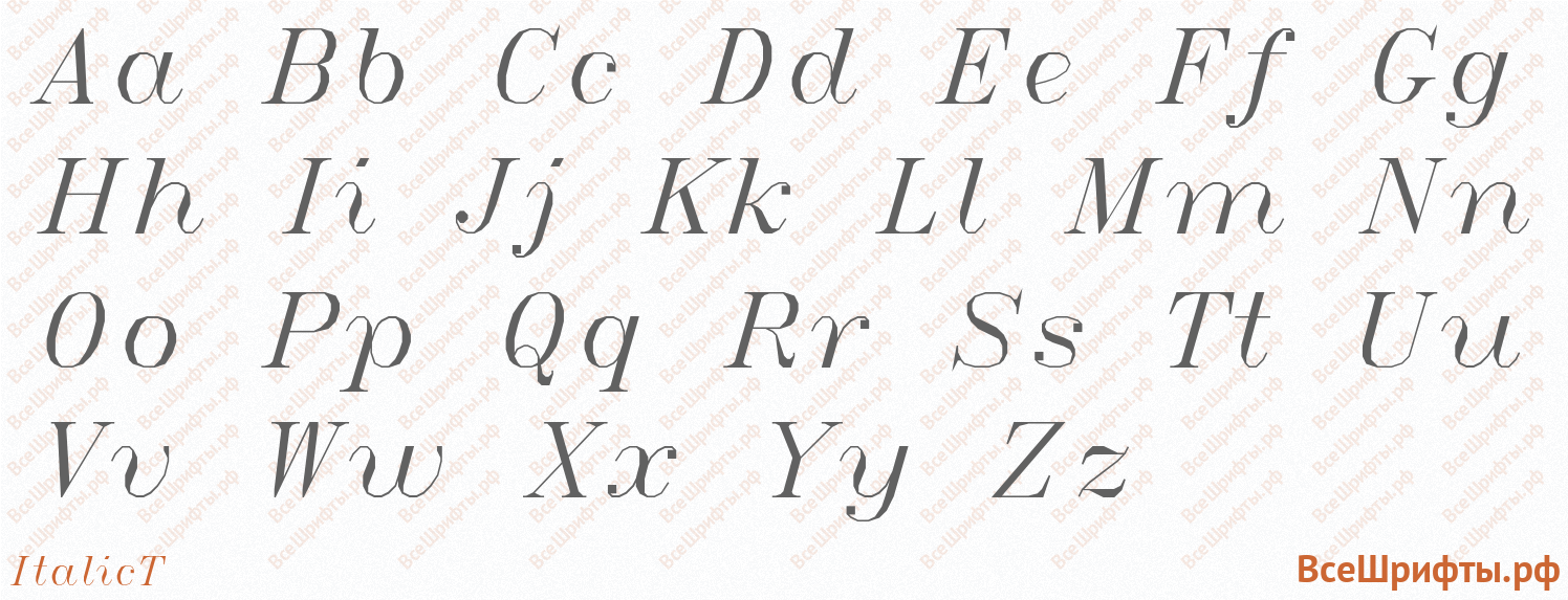 Шрифт ItalicT с латинскими буквами