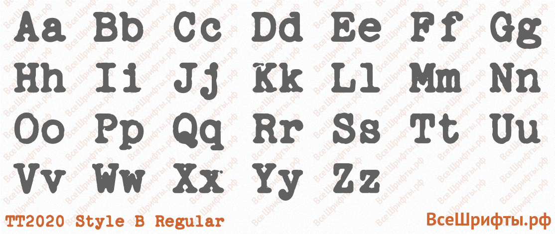 Шрифт TT2020 Style B Regular с латинскими буквами