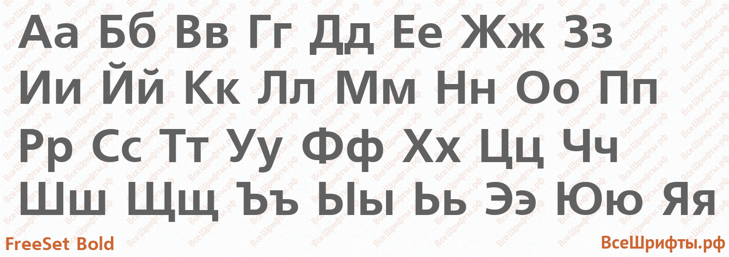 Шрифт FreeSet Bold с русскими буквами
