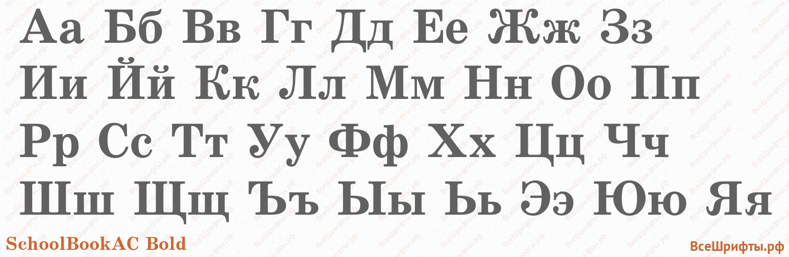 Шрифт SchoolBookAC Bold с русскими буквами