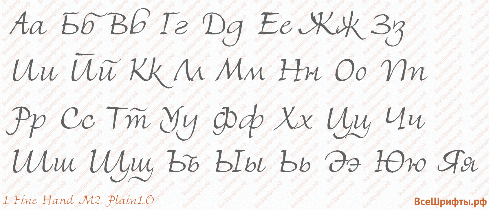 Шрифт 1 Fine Hand M2 Plain1.0 с русскими буквами