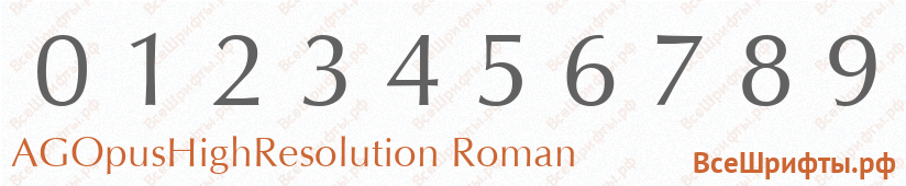 Шрифт AGOpusHighResolution Roman с цифрами