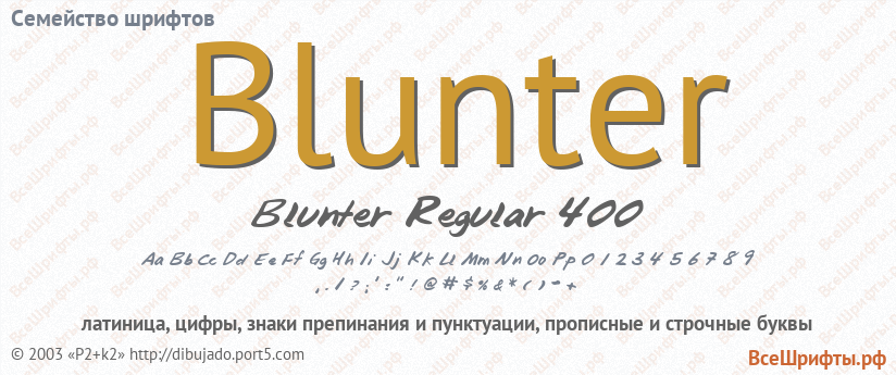 Семейство шрифтов Blunter