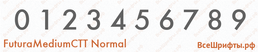Шрифт FuturaMediumCTT Normal с цифрами