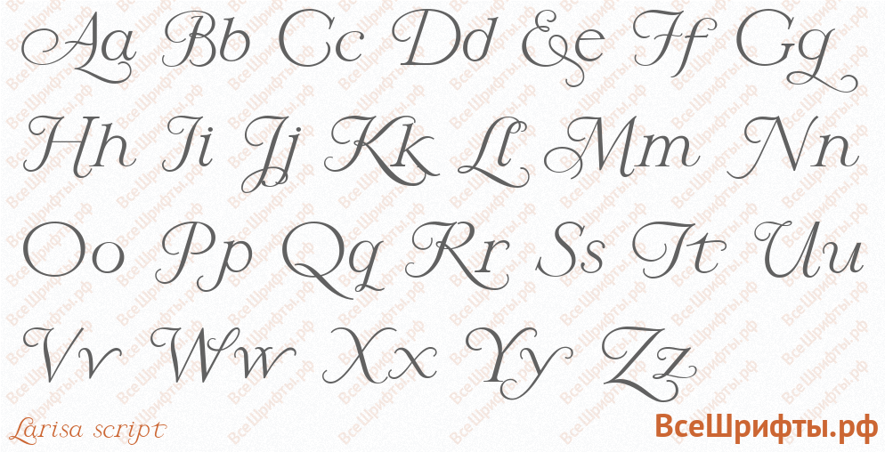 Шрифт Larisa script с латинскими буквами