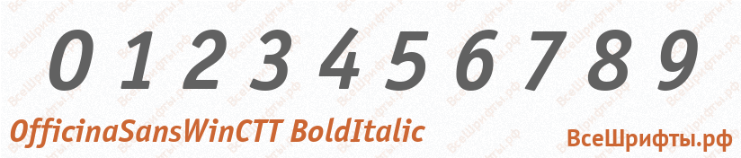 Шрифт OfficinaSansWinCTT BoldItalic с цифрами