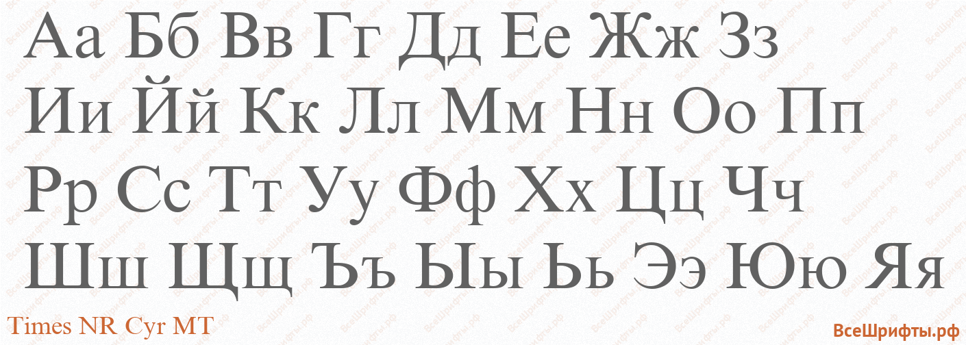 Шрифт Times NR Cyr MT с русскими буквами