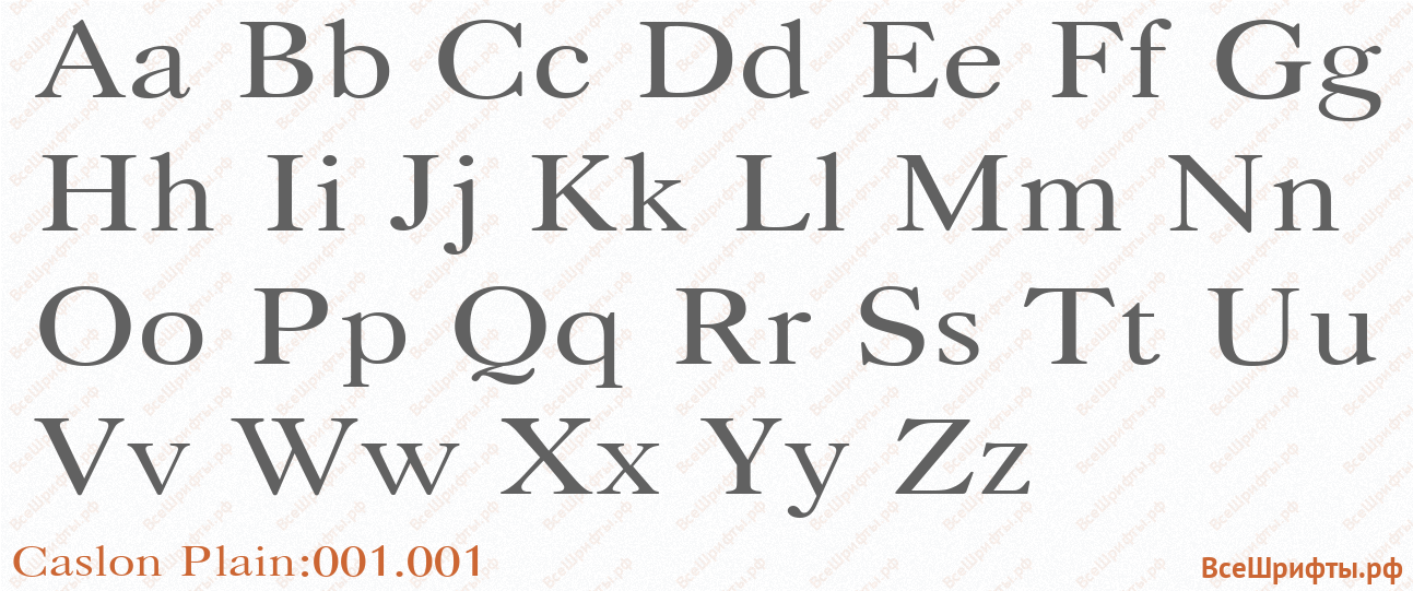 Шрифт Caslon Plain:001.001 с латинскими буквами