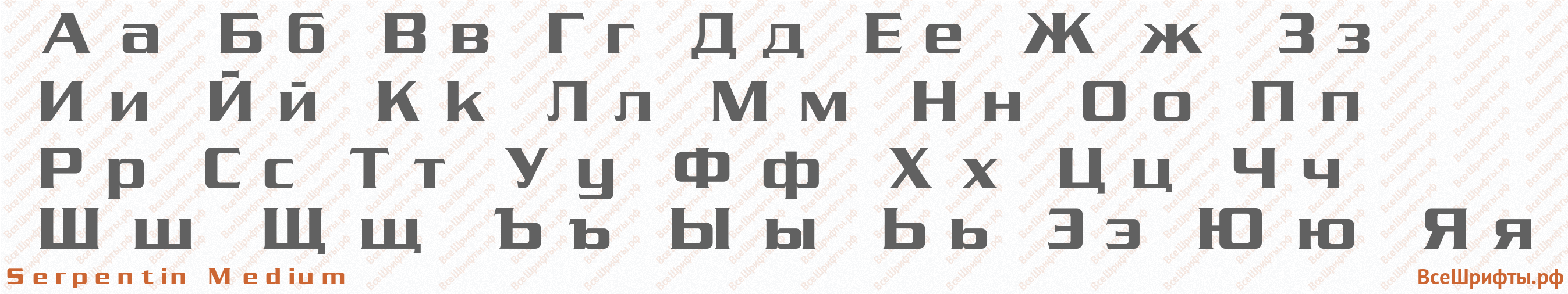 Шрифт Serpentin Medium с русскими буквами