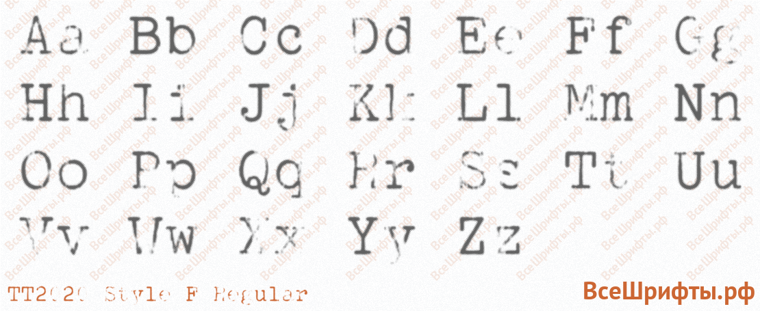 Шрифт TT2020 Style F Regular с латинскими буквами
