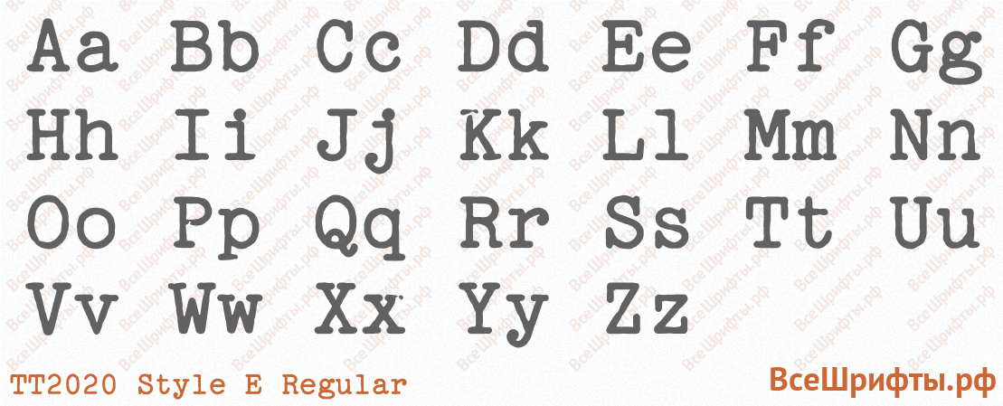 Шрифт TT2020 Style E Regular с латинскими буквами