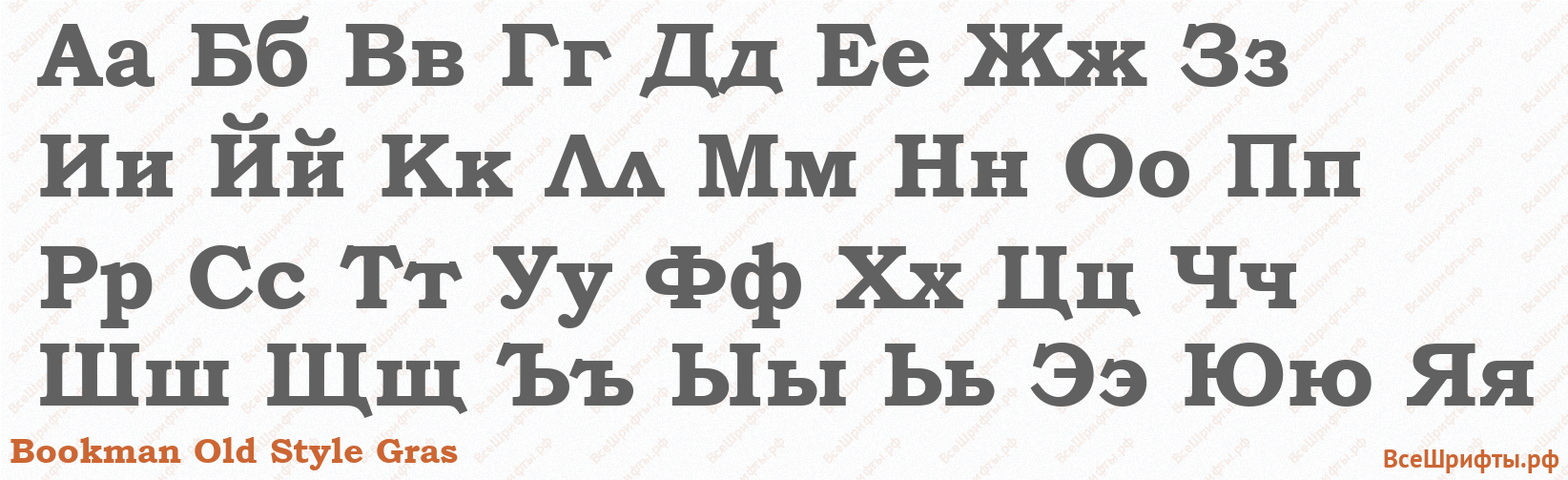 Шрифт Bookman Old Style Gras с русскими буквами