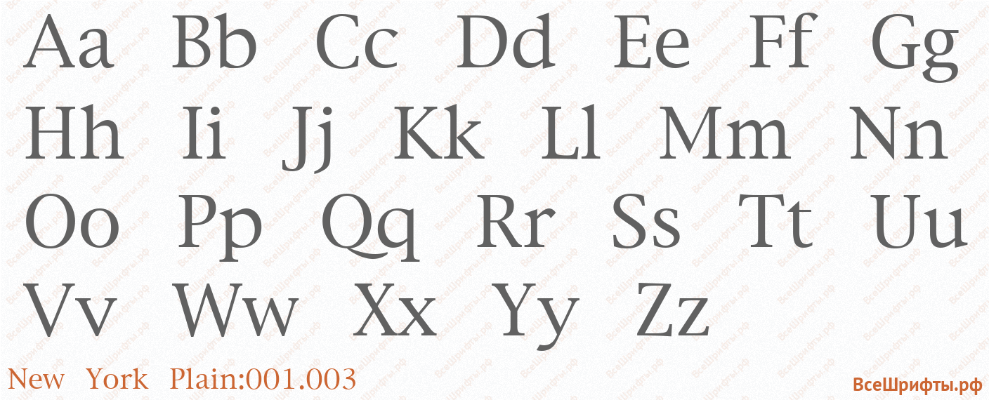 Шрифт New York Plain:001.003 с латинскими буквами