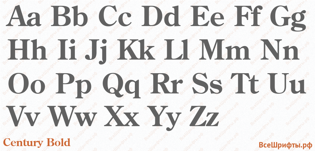 Шрифт Century Bold с латинскими буквами