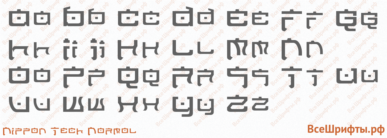 Шрифт Nippon Tech Normal с латинскими буквами