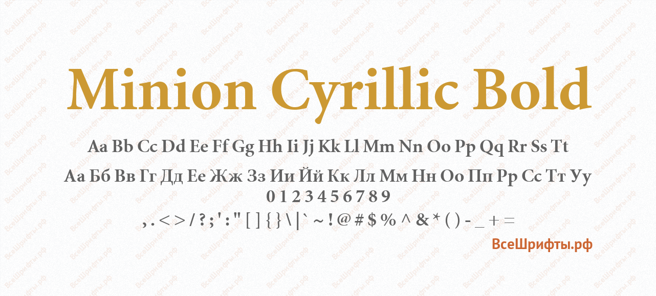 Шрифт Minion Cyrillic Bold
