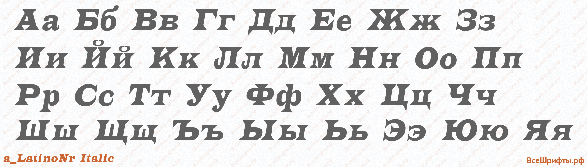 Шрифт a_LatinoNr Italic с русскими буквами