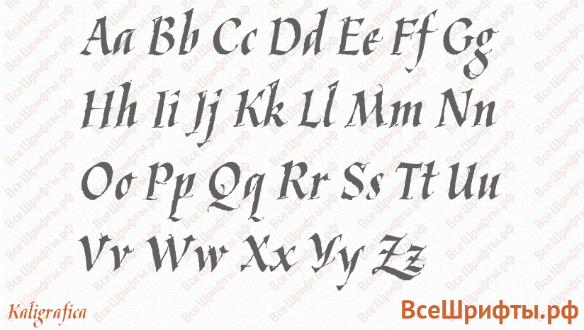 Шрифт Kaligrafica с латинскими буквами