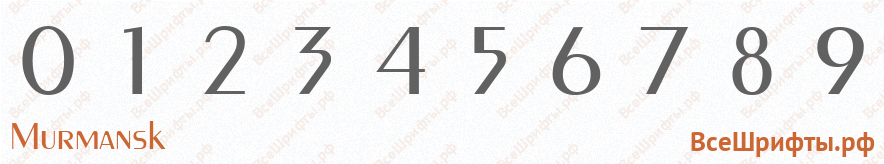 Шрифт Murmansk с цифрами