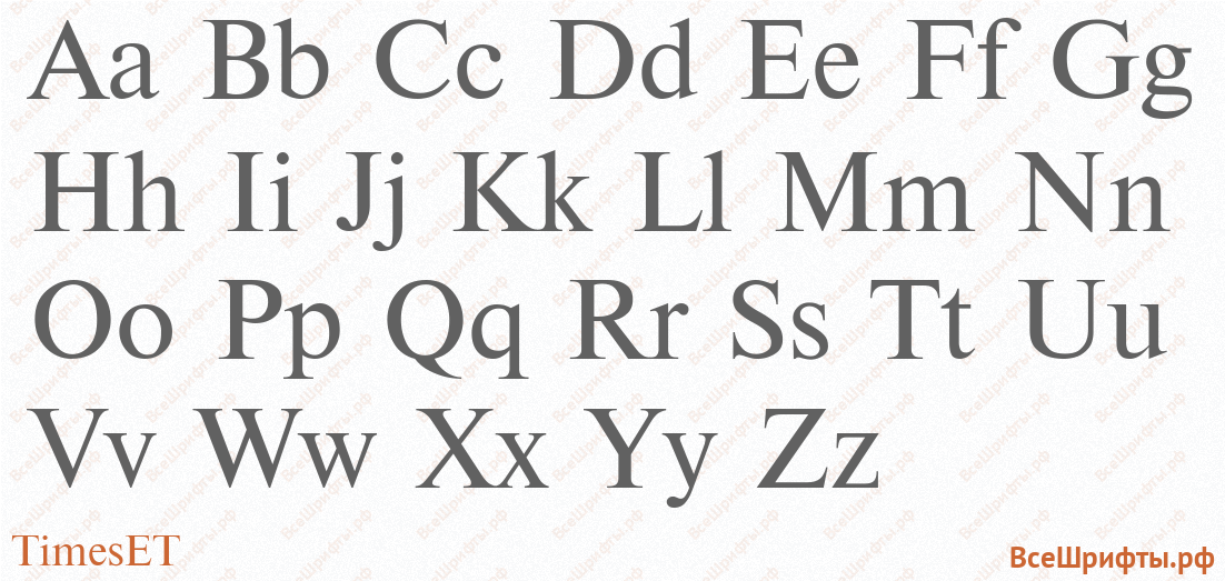 Шрифт TimesET с латинскими буквами