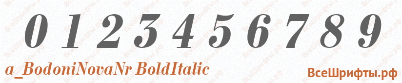 Шрифт a_BodoniNovaNr BoldItalic с цифрами