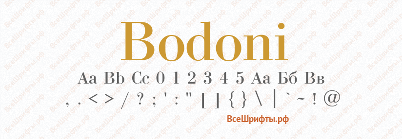 Шрифт Bodoni