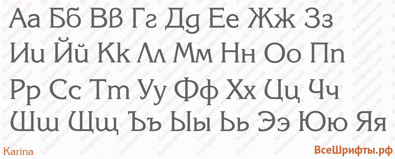Шрифт Karina с русскими буквами