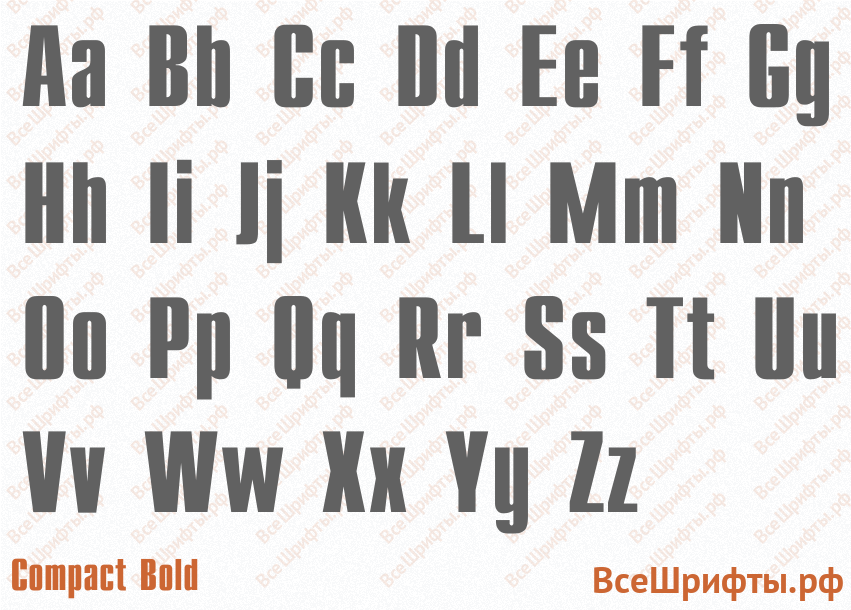 Шрифт Compact Bold с латинскими буквами