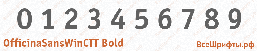 Шрифт OfficinaSansWinCTT Bold с цифрами